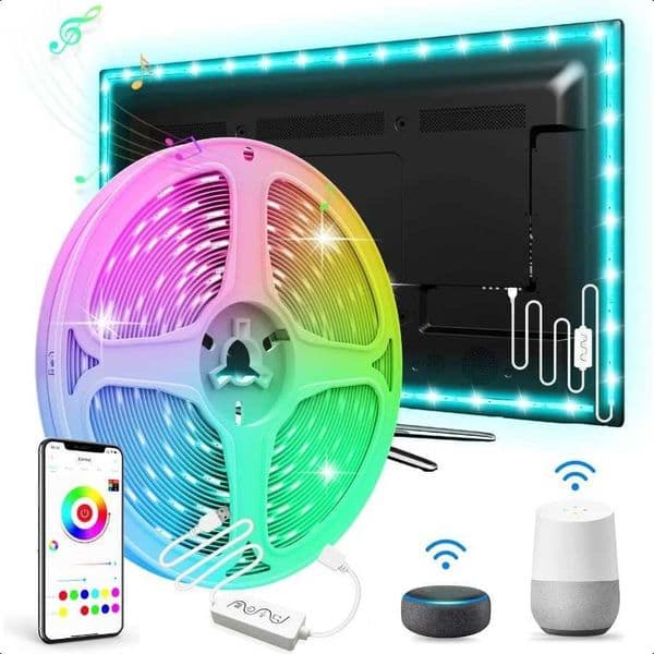 16.4ft Smart LED Strip Lights WiFi LED Lights Strip Works with Alexa and Google Assistant RGB 16 Million Colors with App Control Z250605