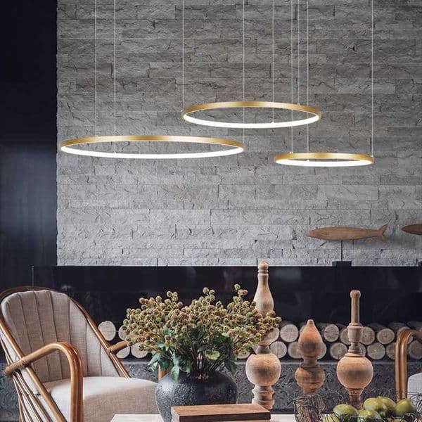 modern led chandelier circle lights for Interior design engineering lighting Line hang LED ring chandelier lamp X2506071