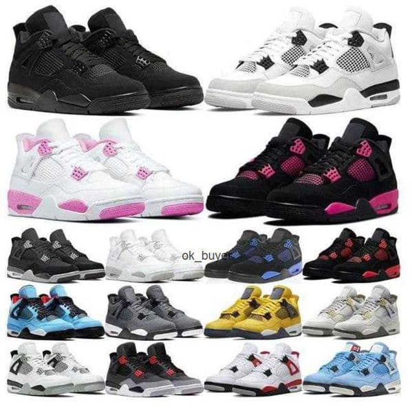 shoes 4s designer basketball trainers Men Women Casual Shoes Black White Red Grey Pink Blue Sneakers fashion with size 36-45
