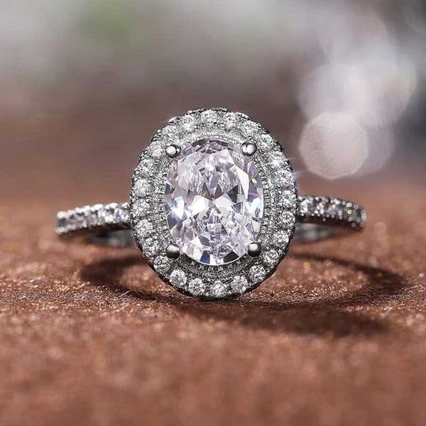 Real Moissanite 925 Sterling Silver Ring For Women Square Round 1CT 2CT 3CT Brilliant Diamond Finger Band Wedding Jewelry Gift XJ250707