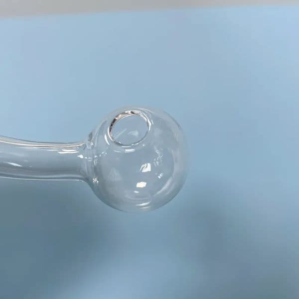QuartzPro 14mm Male Clear Bent Curve Glass Oil Burner Pipe Attachment With 3cm Curved Big Head Bowl ZZ