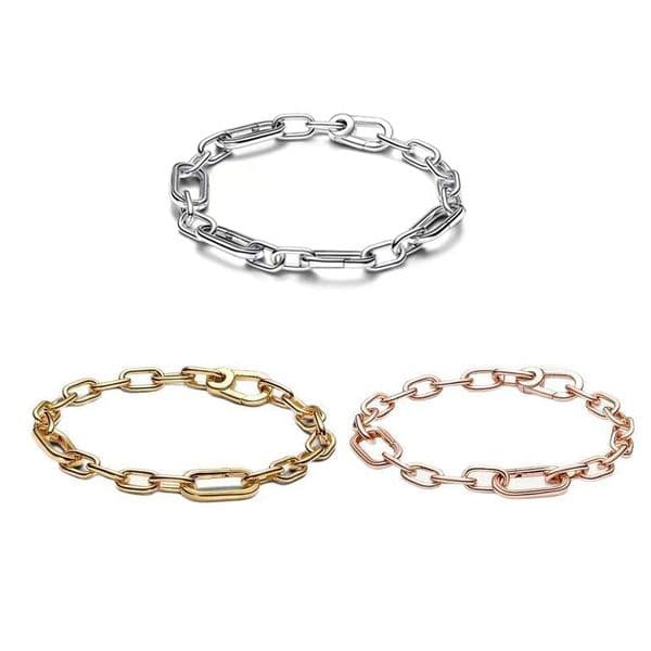 Luxury Designer ME Link Chain Bracelets Women Authentic s925 Sterling Silver Charms Bracelet Birthday Christmas Gifts Jewelry BR128