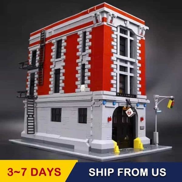 In stock Ghostbusters Firehouse Headquarters MOC Building Blocks Bricks street view Adult Bricks Gift Compatible 75827 4634pcs Z250607 W251029