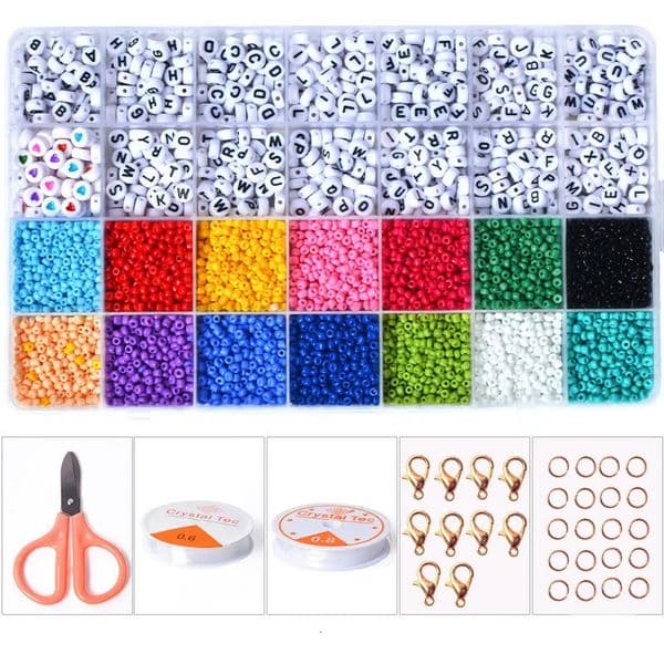 28 Cells m Glass Rice DIY Beads Set Bracelet Making Kit For Kid Creative Necklaces With Letter Art And Craft Toys Girls Gift 250605