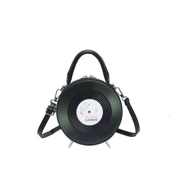 Personalized Creative Small Round New Fashion Women's Niche Retro Record Shape Ins Ladies PU Crossbody Bag