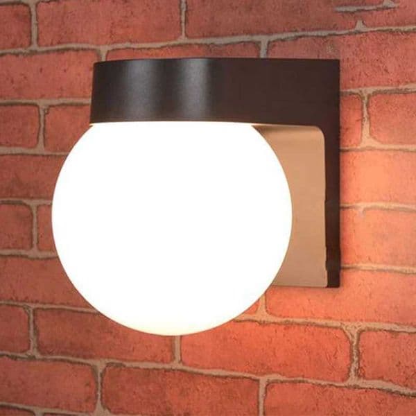 Modern Loft led outdoor porch light black white PC base Milky Acrylic lampshade E27 ball outdoor wall lamp up down wall lamp X250607