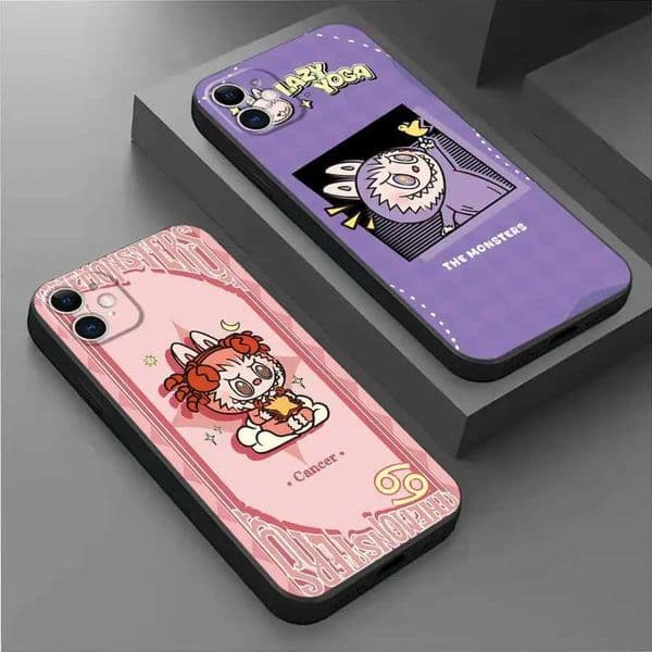 Cute Labubu Phone Case for XR 15 16 Pro Max SE 11 14 XS X 13 Pro 7 8 12 Mini XS Max TPU Soft Cover XJ250609