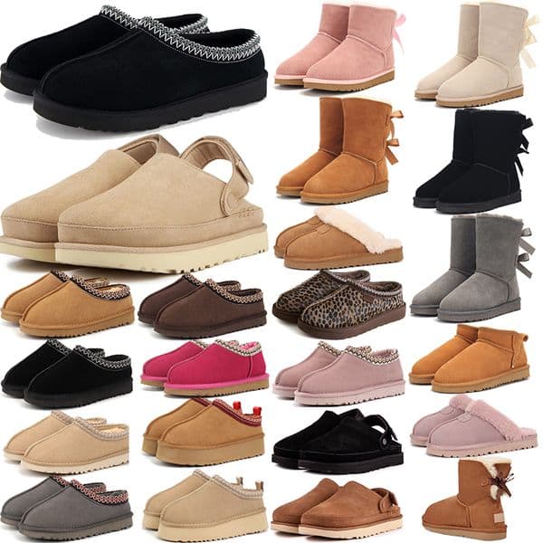 2026 fur slides designer wool Slippers clog suede winter Booties slide australia snow Plush Rubber classic non slip mens women shoes