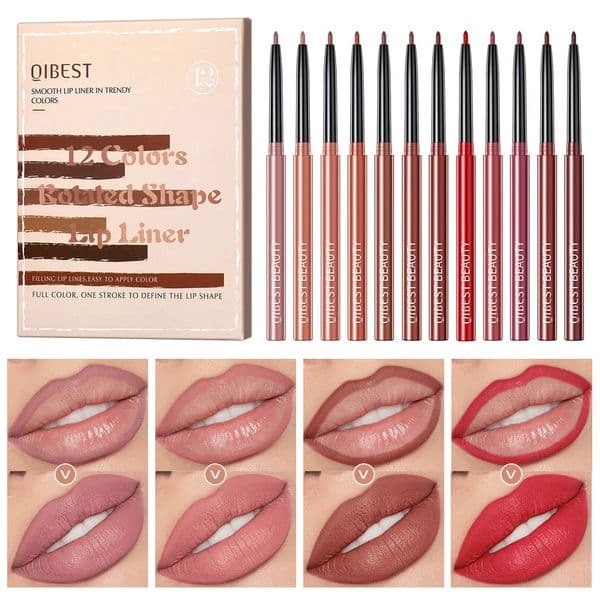 12pcs Lip Liner Pencil Set Matte Nude Contour Lipliner Pencil Lipstick Waterproof Long Lasting Lipstick Pen Lip Tint Cosmetics 250609