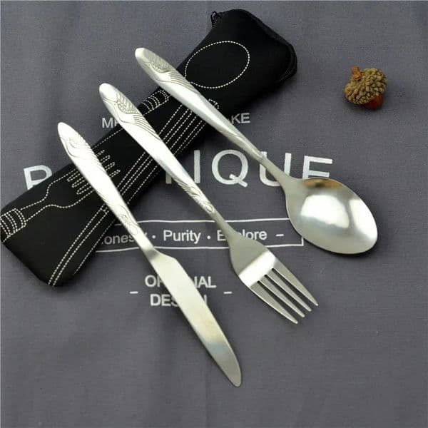 Picnic Set Tableware Washable with Zipper Travel Cutlery Kit Case Portable Pouch for Dinner Household Tool Travel Camping Spoon 250609