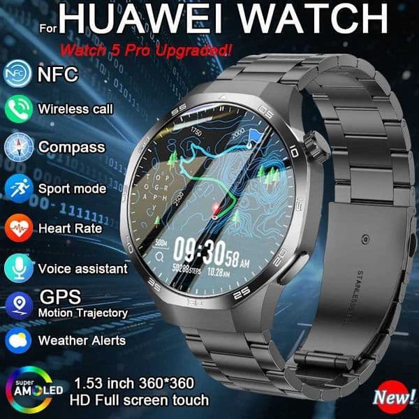 New For Watch GT5 Pro Smart Watch HD AMOLED Screen NFC GPS Tracker wireless connections Call Health Waterproof Smartwatch Men Women X250609