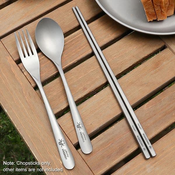 1set Outdoor Camping Lightweight Chopsticks Spoon Fork Corrosion-Resistant for Home Hiking Picnic Tableware 250609