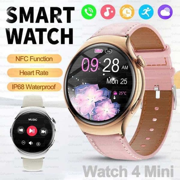 2025New For IOS Watch4 Mini AMOLED Smart Watch Women NFC GPS Heart Rate Clock BT Call IP68 Waterproof Lady Smartwatch+Box X250609