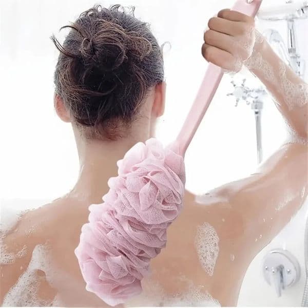Long Handle Shower Brush Loofah Sponge with Mesh Scrubber for Exfoliating Massage - Bath Accessories for Body Back Skin 250604