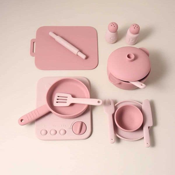 13 pcs silicone cooking play set Toy Pretend Play kitchen tool Play Game Early Educational Toys for Toddlers Kids Gifts XJ250609