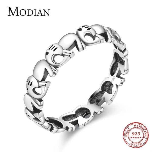 Modian Fashion % 925 Sterling Silver Animal Stackable Elephant Female Charm Cute Finger Ring For Women Fine Jewelry Anillo W250609 W250609