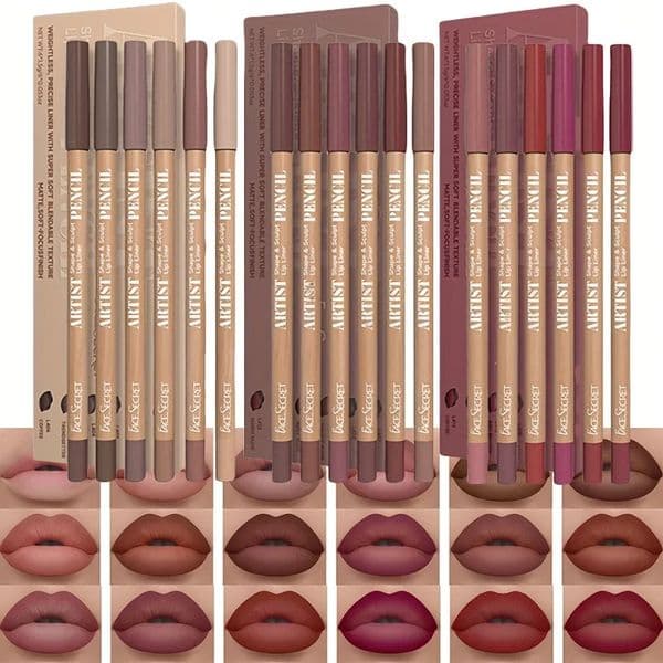 18Pcs Nude Matte Lip Liner SetHigh Pigmented Natural Lip Makeup Soft Pencils Longwear Smooth Ultra FineLong-Lasting Waterproof 250609