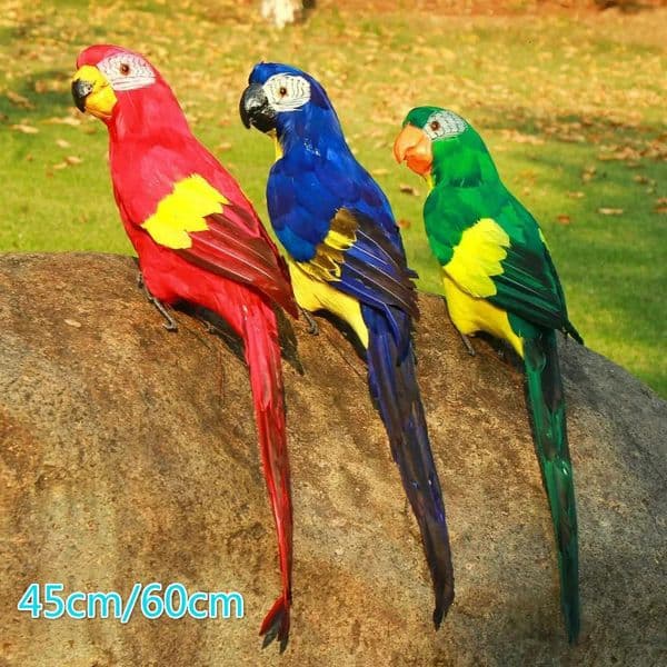 45cm Simulation Parrot Handmade Foam Feather Macaw Lawn Figurine Ornament Animal Bird Garden Prop Decoration 250609