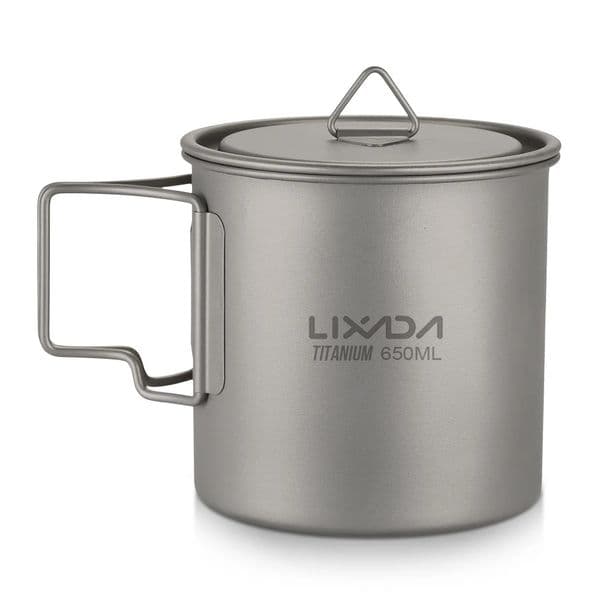 Lixada Ultralight Cup Mug 300/350/550/650ml Outdoor Water Cup Camping Picnic Water Mug Tableware with Foldable Handle 250609