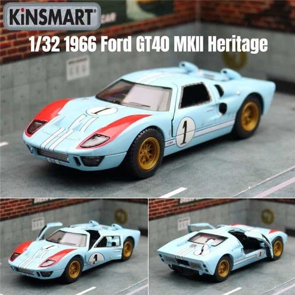 1 32 1966 Ford GT40 Alloy Track Sports Car Model Diecast Metal Toy Racing Car Vehicles Model Simulation Collection Children Gift W250609