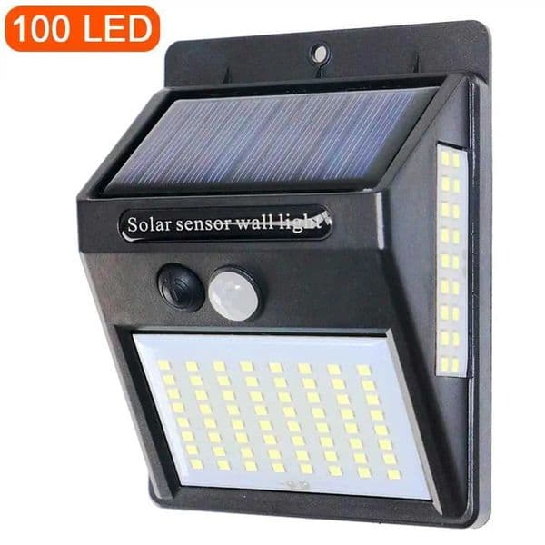 PIR Motion Sensor 100LED Gne I Kontrol 3 Tarafl Gne Enerjisi Sokak Lambas Bahe Yolu Ev Bahe Gne Enerjisi lambas Duvar I X250607