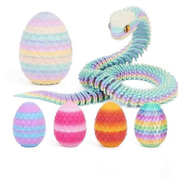 3D Printed Gift Action Figure Creative Stress Relief Figurine Snake Egg Toys Desk Accessories Anime Figures Activi Doll Toy Y250609