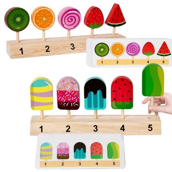 Wooden Ice Toys Pretend Play Food Ice Lolly Kitchen Playset Shop Games Montessori Role Play Educational Toys for Kids 3+XJ250609