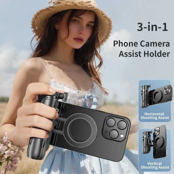 Mini Magnetic Selfie Stick with Detachable Wireless Remote Control 3 in 1 Retractable Handheld Selfie Stick for Smartphones M250610