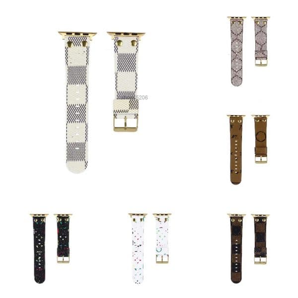 Luxury Apple Watch Band 38 40 41 42 44 45 49 mm Flower Leather Watchs Strap Wristband For Iwatch 8 7 6 5 4 SE Ultra 2 Bracelet Watchbands XE45