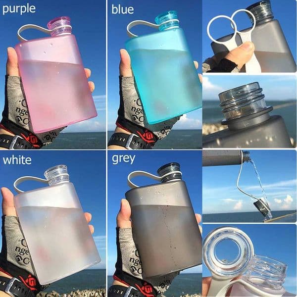 A5 Paper Cup Bottle Flat Water Bottle Food Grade AS Free Clear Book Portable Paper Pad Water Bottle Flat Drinks Kettle Bottle XJ250609