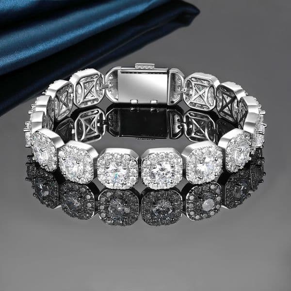 2025 Choucong Sparkling Guba Wedding Bracelet 18K White Gold Fill Round Cut White 5A Cubic Zircon CZ Diamond 12mm Width Party Women Men Wrist Bangle Gift