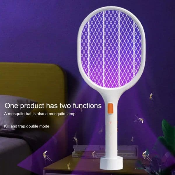 2025 Electric Mosquito Racket Light Lure Mosquito And Fly Swatter Cordless Battery Power Bug Zapper Insects Racket 250609