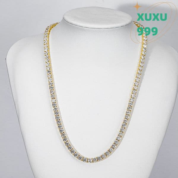0.5ct 5mm Round Cut High Quality Moissanite Silver Tennis Necklace OACOCA