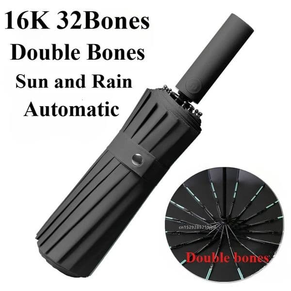 Reinforced 32Bone Umbrella Durable Windresistant AntiUV Sunscreen Womens Sunny Paraguas 250609