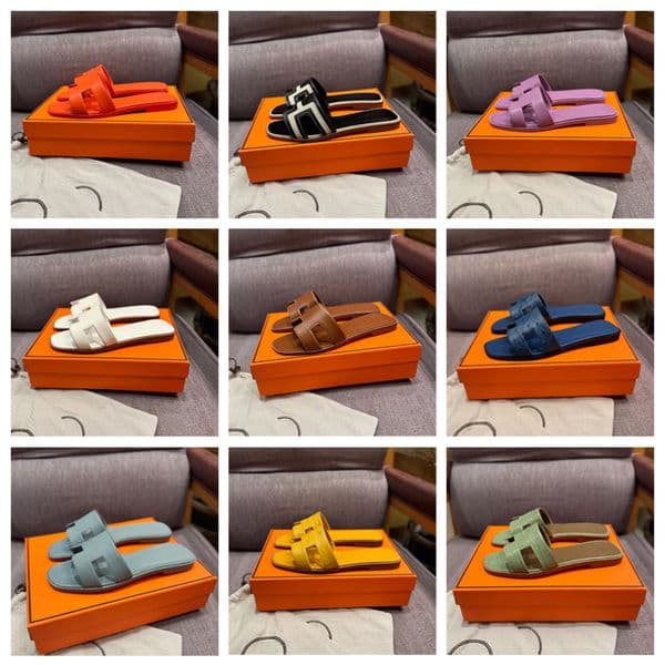 designer slippers slides women sandale shoes bottom fur flip flops summer fashion casual beach sandal leather top quality with box