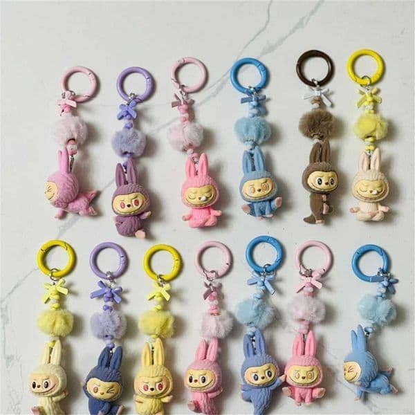 50% off factory outlet Cute handmade LabUBU lazy yoga series blind box THE MONSTERS gift keychain
