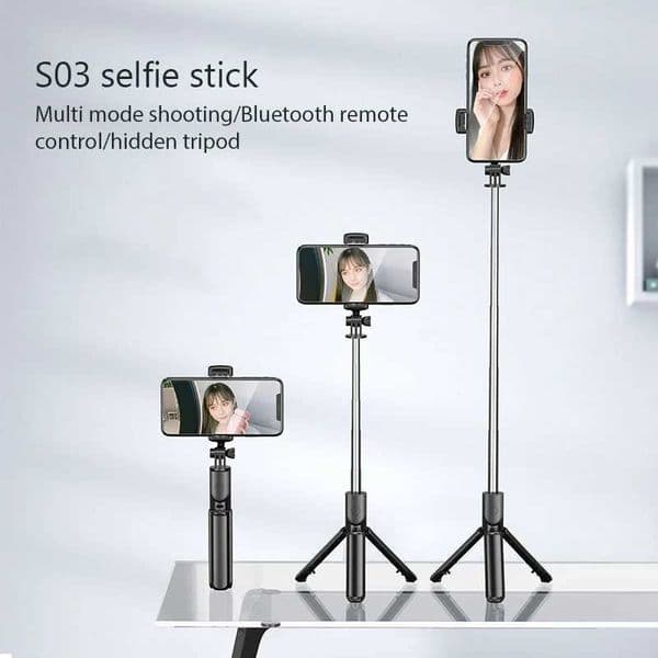 New Selfie Stick Tripod Stand for Android Phone TikTok Extended BTwith Remote Shutter Foldable Phone Holder M250610