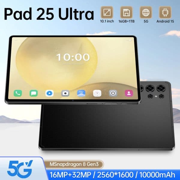 New Pad 25 Ultra Tablet 10.1inch Snapdragon 8gen3 Global 16GB+1TB 10000mah 5G Dual SIM WIFI HD Full Screen Android15 Tablets PC