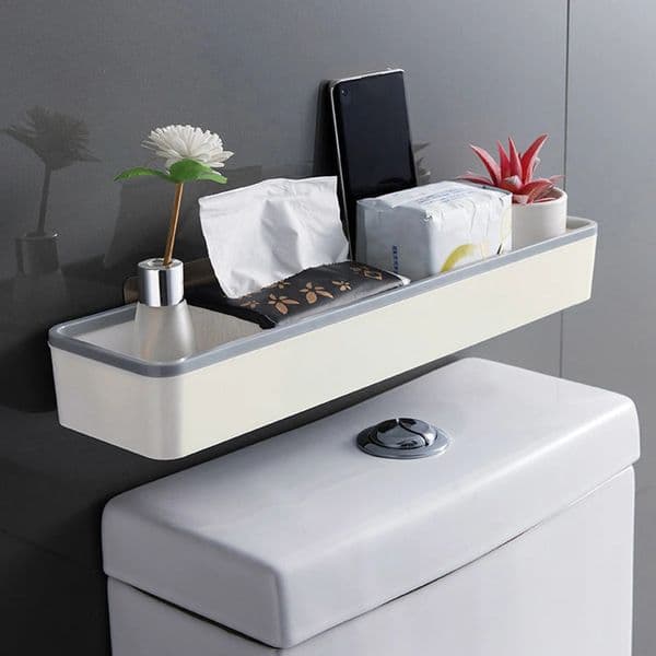 Toilet Bathroom Storage Cabinet Rack Wall Hanging Hole Free Multifunctional Artifact Above Toilet Rack White Shelf Organizer 250604