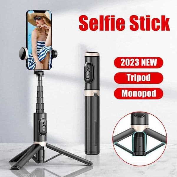 New Arrival Roreta 2024 NEW Foldable Wireless BTSelfie Stick Tripod with BTShutter Aluminum Alloy Monopod for IOS Android T250610