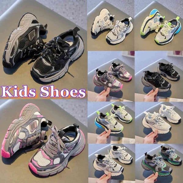 designer brand kids running shoes toddler sneakers children black siery Pink trainer green outdoor Youth baby shoe size 26-37 Y260310