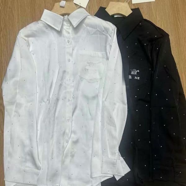 Temperament New Embroidered Joker Shirt European Advanced Loose Long Sleeve Jacket Shirt88