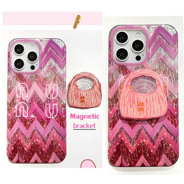 2026 New Luxury Designer outdoor Iphone Pro Max Phone Bracket For Women New Color Anti Drop Shockproof Cover Magnetic Case With Kickstand Free Shipping