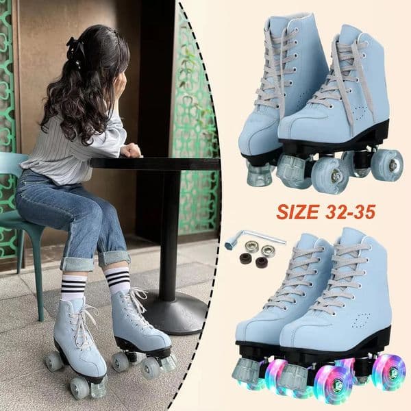 2026 new 2026 new Flash Roller Skateboarding Womens Double Row Four Shoes PU Leather Adult Outdoor Sports 250424z free shipping T free ship