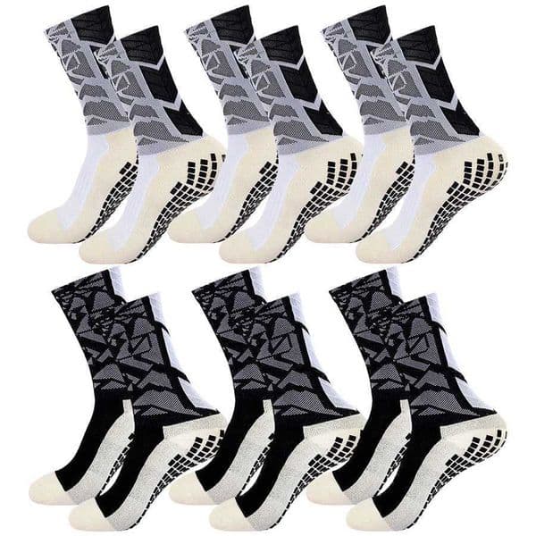 6Pairs Men Women Grip SOCKS Sport Towel Bottom Terry Ankle Protection SOCKS Soccer Basketball Skateboard Z250610