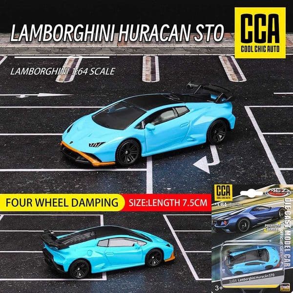 CCA1 64 Lamborghini STO Exquisite Suspension Model Classic Car Static Model Alloy Die Casting Collection Gift Toys Z250611