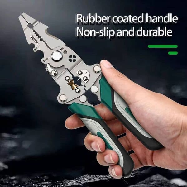 Foldable new stripper, pulley design multi-function electrician splitter wire winding crimping pliers hand tool