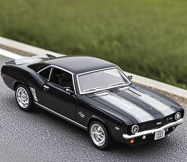 1 36 Chevrolet USA 1969 Camaro SS Vintage Matte Black Diecast Metal Car Model Toy For Collection Gift Kids A318 Z250611