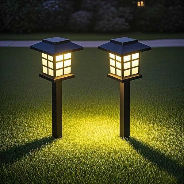 2Pcs Outdoor LED Solar Lights Solar Powered Garden Lamp Waterproof For Yard Patio Lawn Pathway Walkway Decoration Lighting Z250610