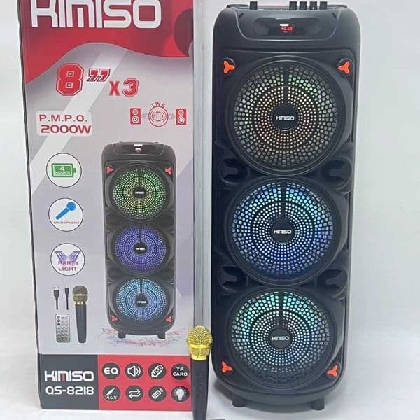 New Bluetooth speaker with 3-inch low-frequency speaker, outdoor portable, rechargeable model, equipped with remote control and wireless microphone X241207